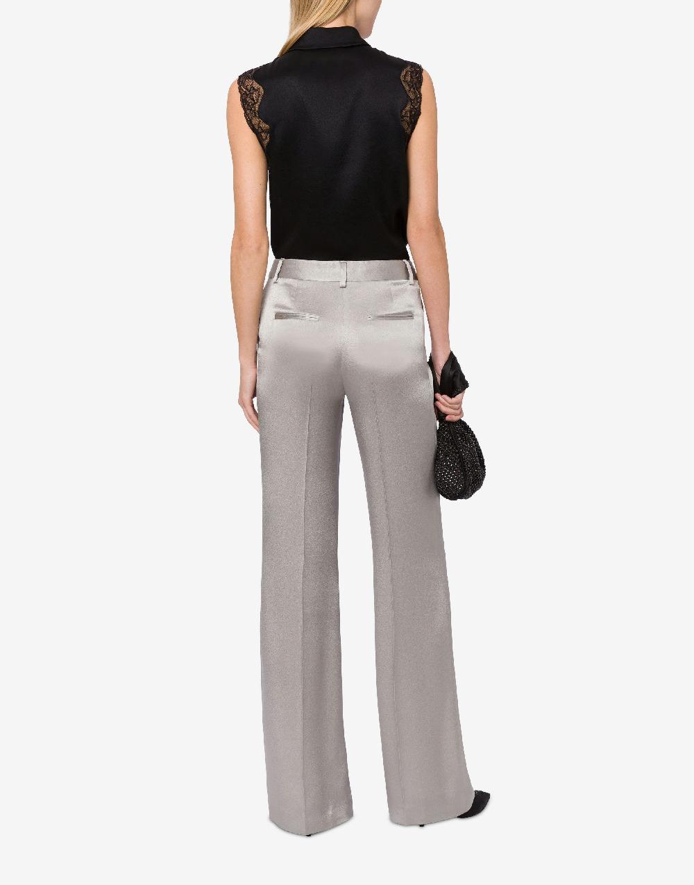 Alberta Ferretti Pantalone sartoriale in raso Offerta