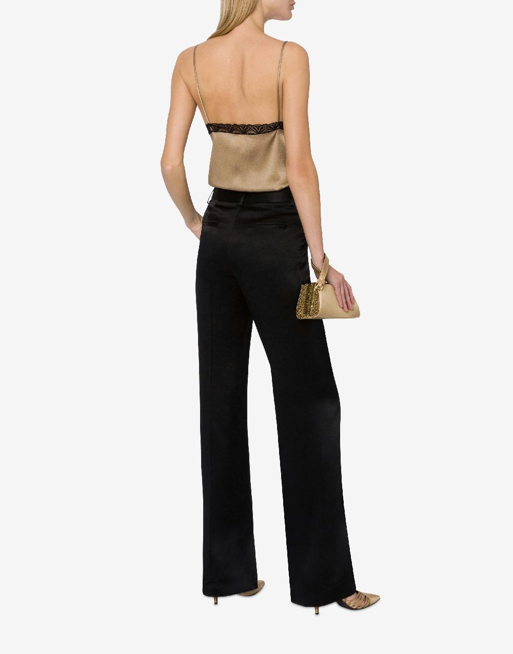 Alberta Ferretti Top in raso con pizzo Economico
