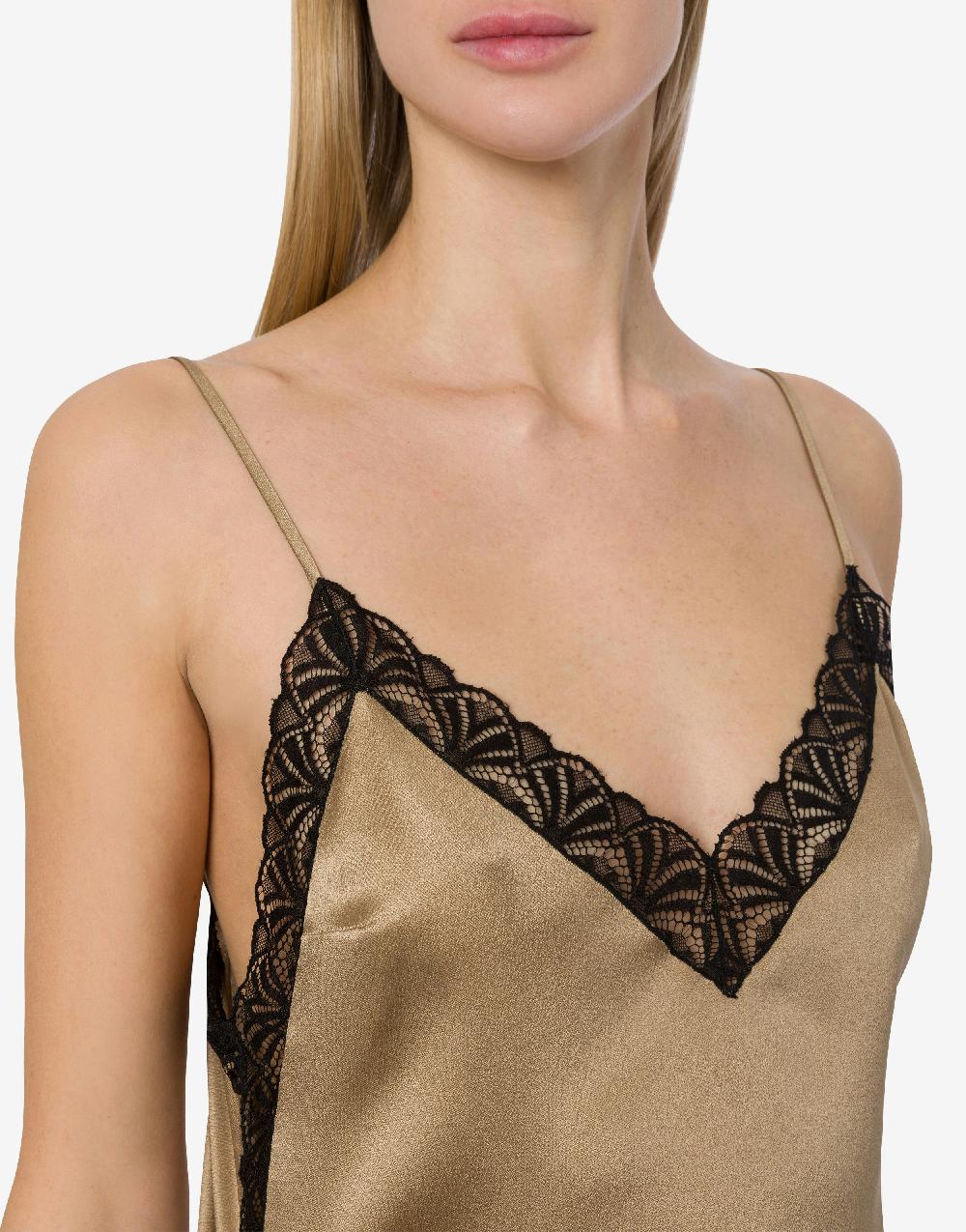 Alberta Ferretti Top in raso con pizzo Economico