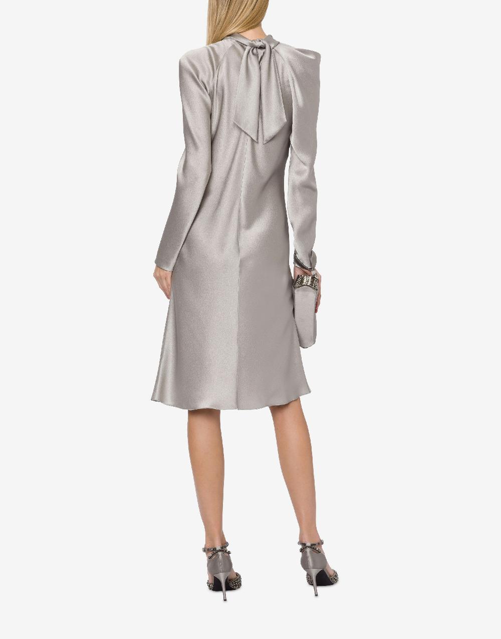 Alberta Ferretti Abito midi in raso con ruche Outlet