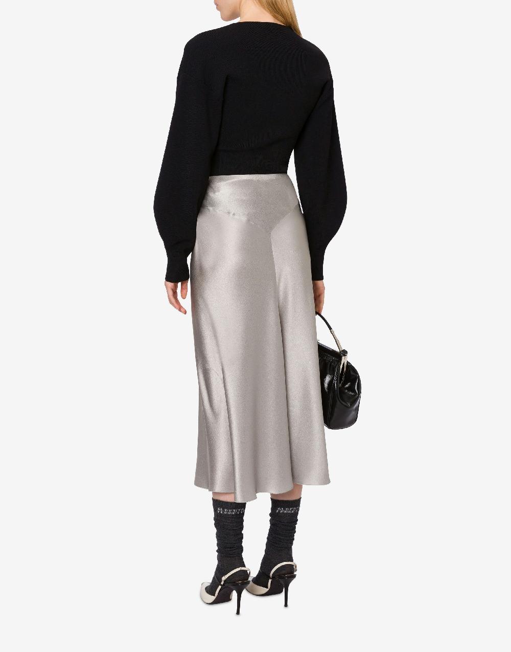 Alberta Ferretti Gonna longuette in raso In Vendita