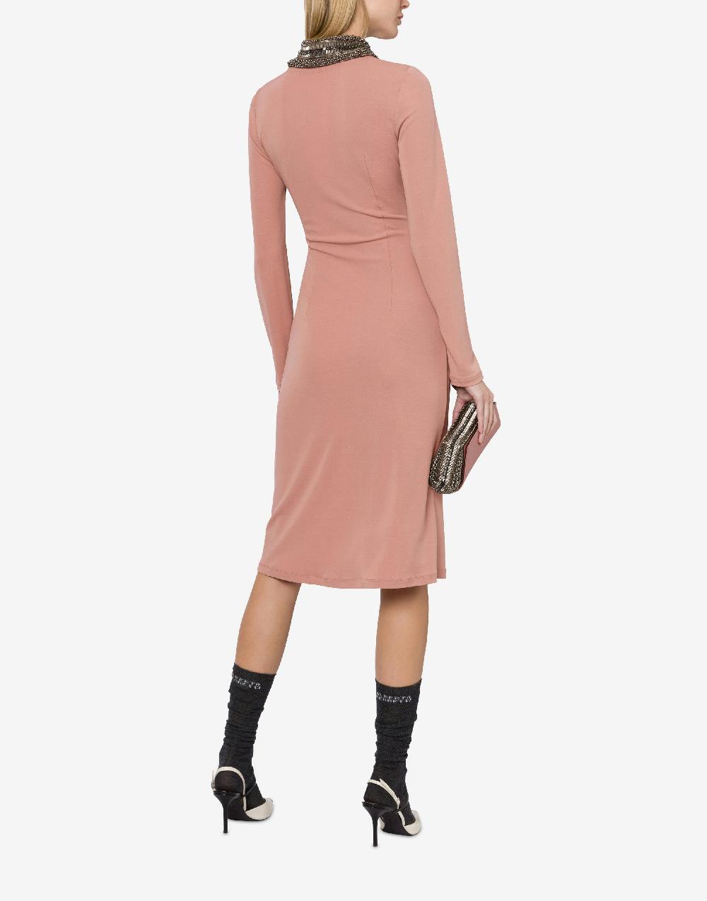 Alberta Ferretti Abito in organzino con colletto ricamato Hotsell