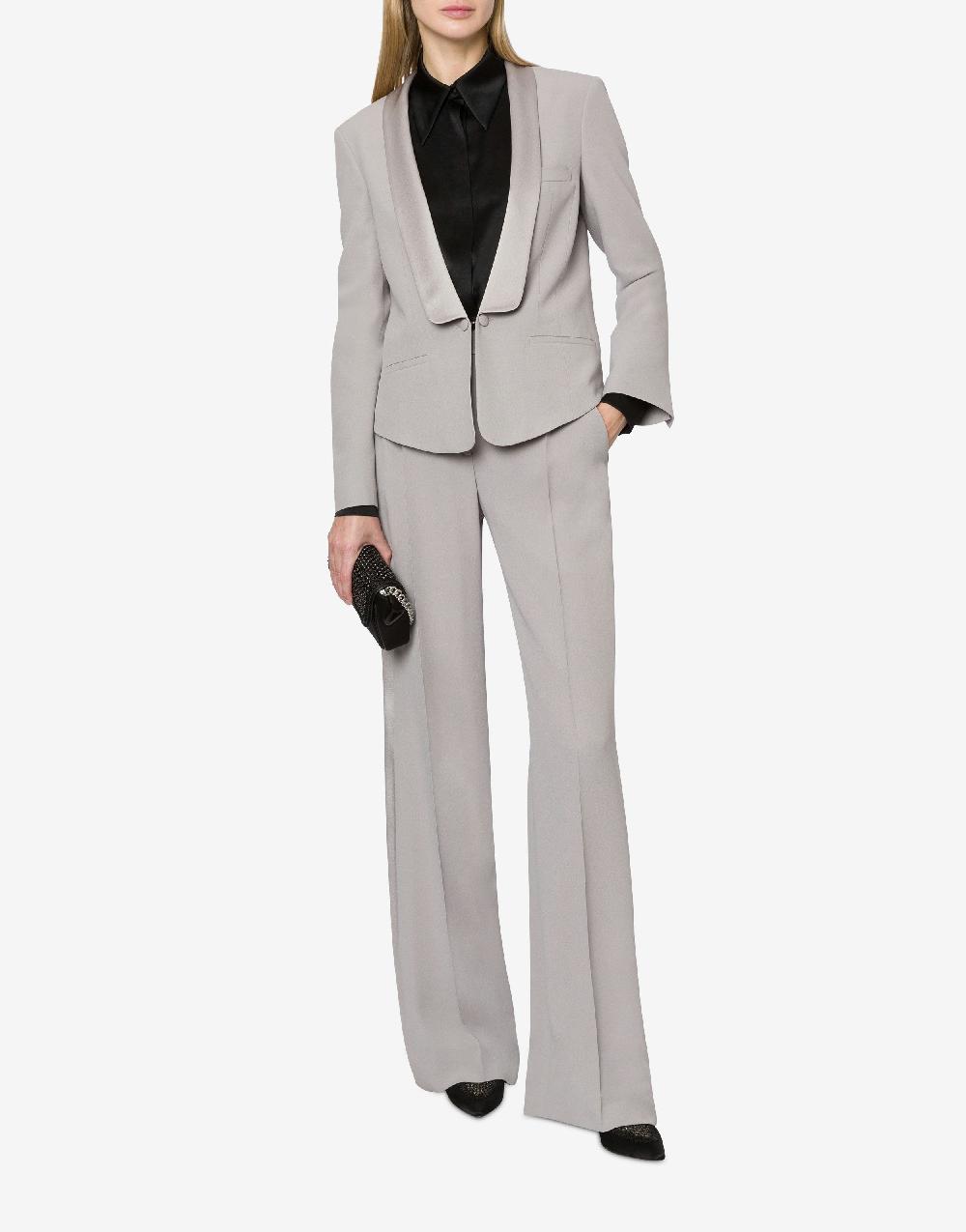 Alberta Ferretti Giacca smoking in enver satin Vendita Calda