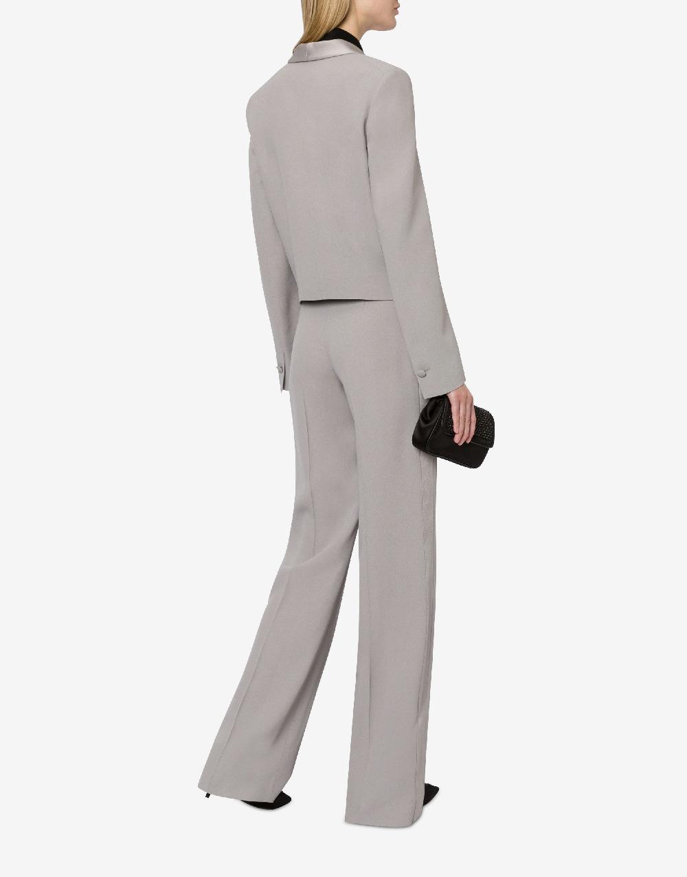 Alberta Ferretti Giacca smoking in enver satin Vendita Calda