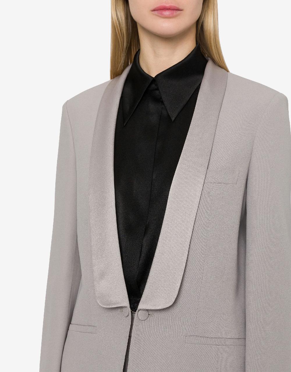 Alberta Ferretti Giacca smoking in enver satin Vendita Calda