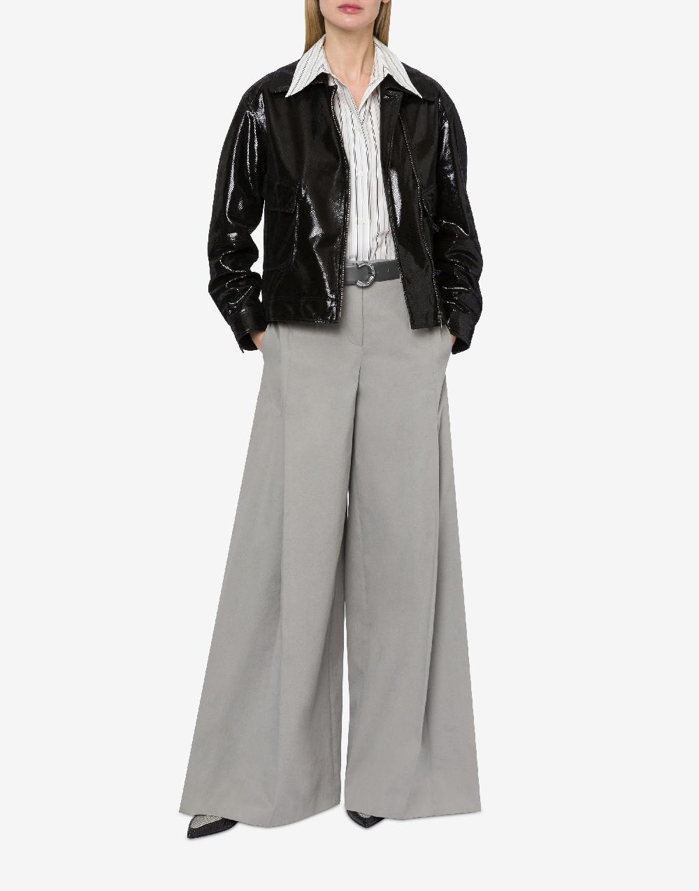 Alberta Ferretti Giacca biker in suede stampa Snake Vendita Economica