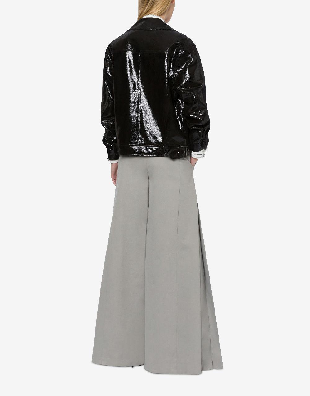 Alberta Ferretti Giacca biker in suede stampa Snake Vendita Economica
