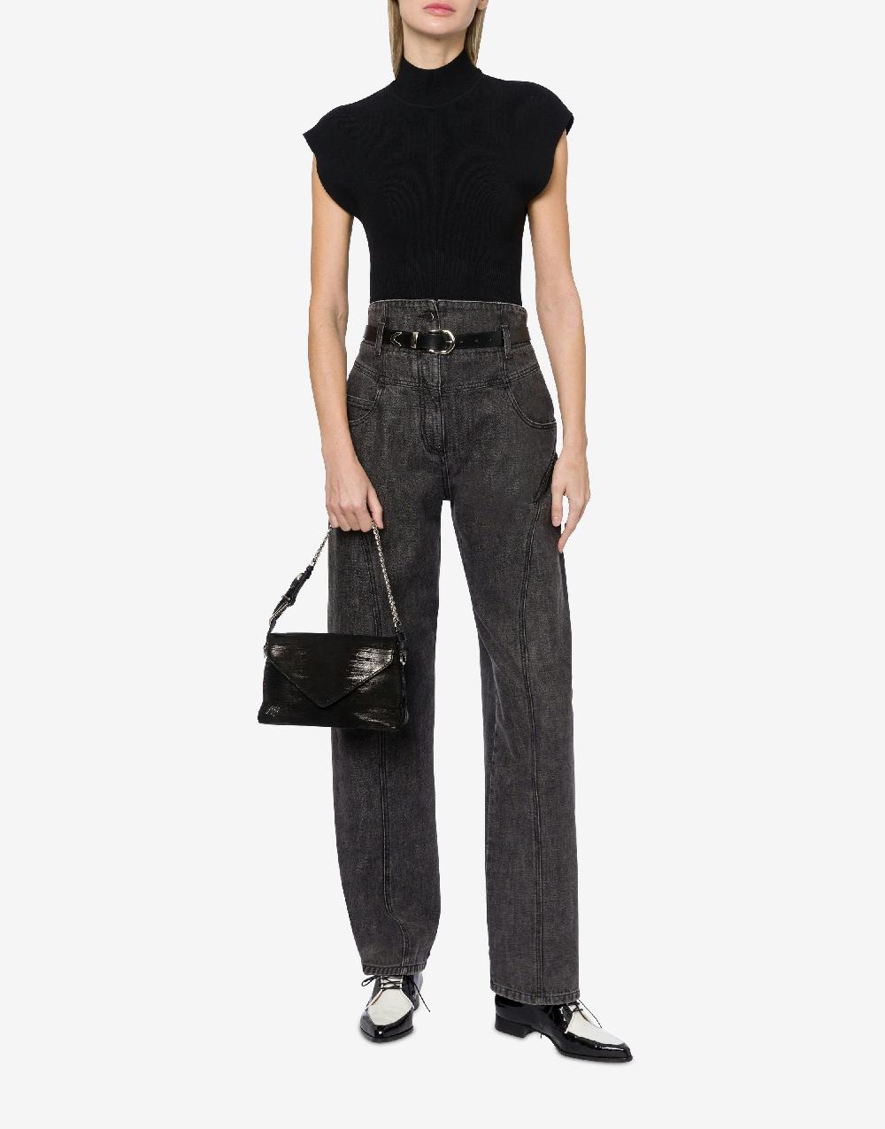 Alberta Ferretti Top a collo alto in maglia stretch In Saldo