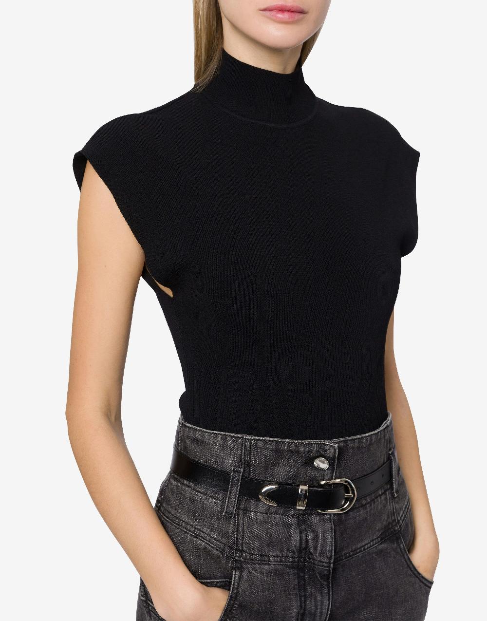 Alberta Ferretti Top a collo alto in maglia stretch In Saldo