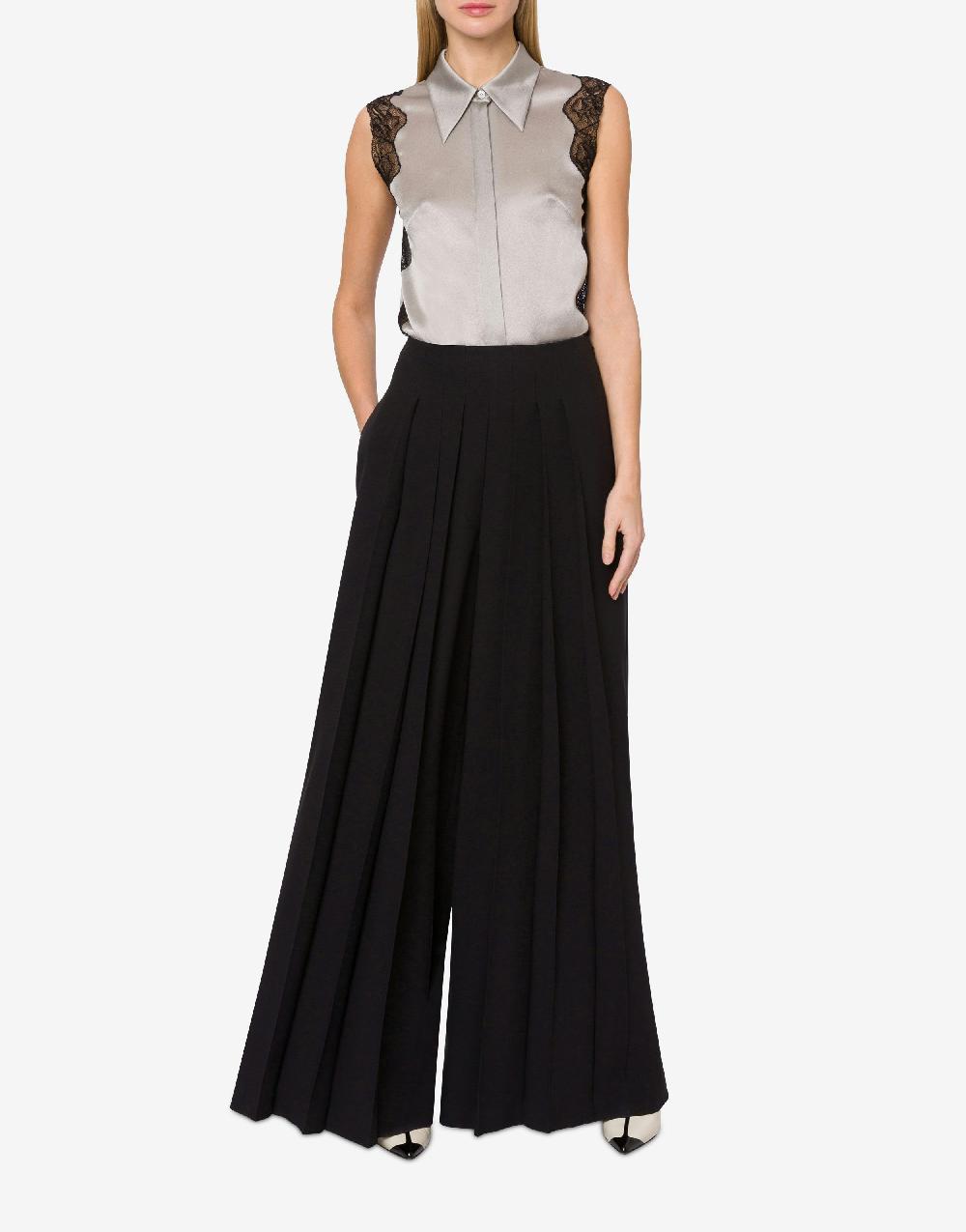 Alberta Ferretti Pantalone in enver satin con pieghe Italy