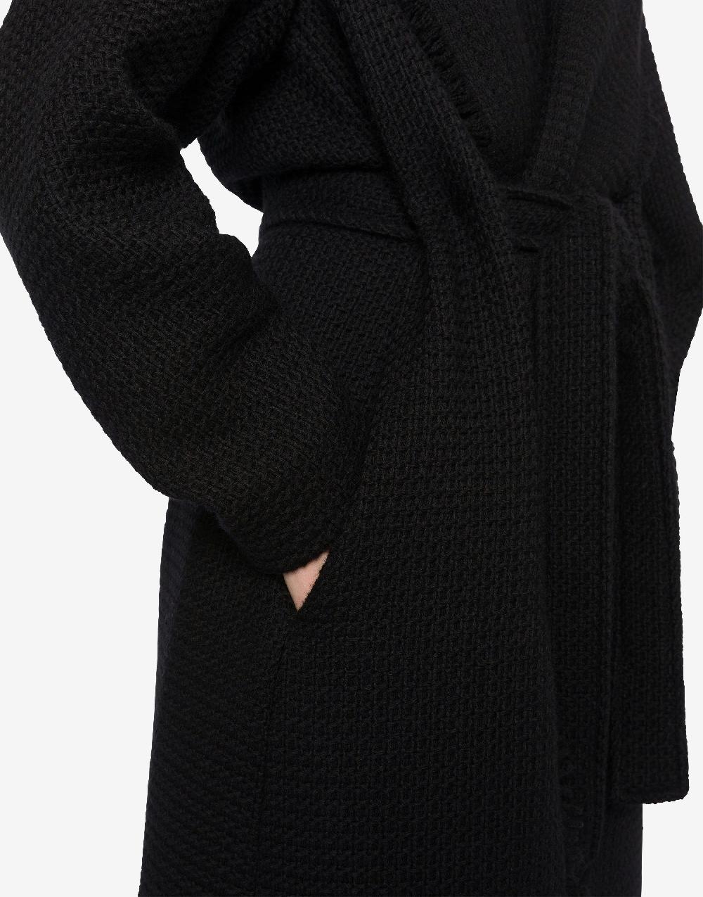 Alberta Ferretti Cappotto in stuoia di lana con frange Italia