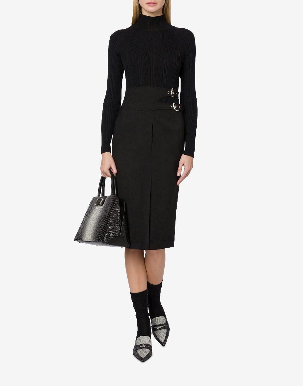 Alberta Ferretti Gonna midi in tela di lana stretch Qualità