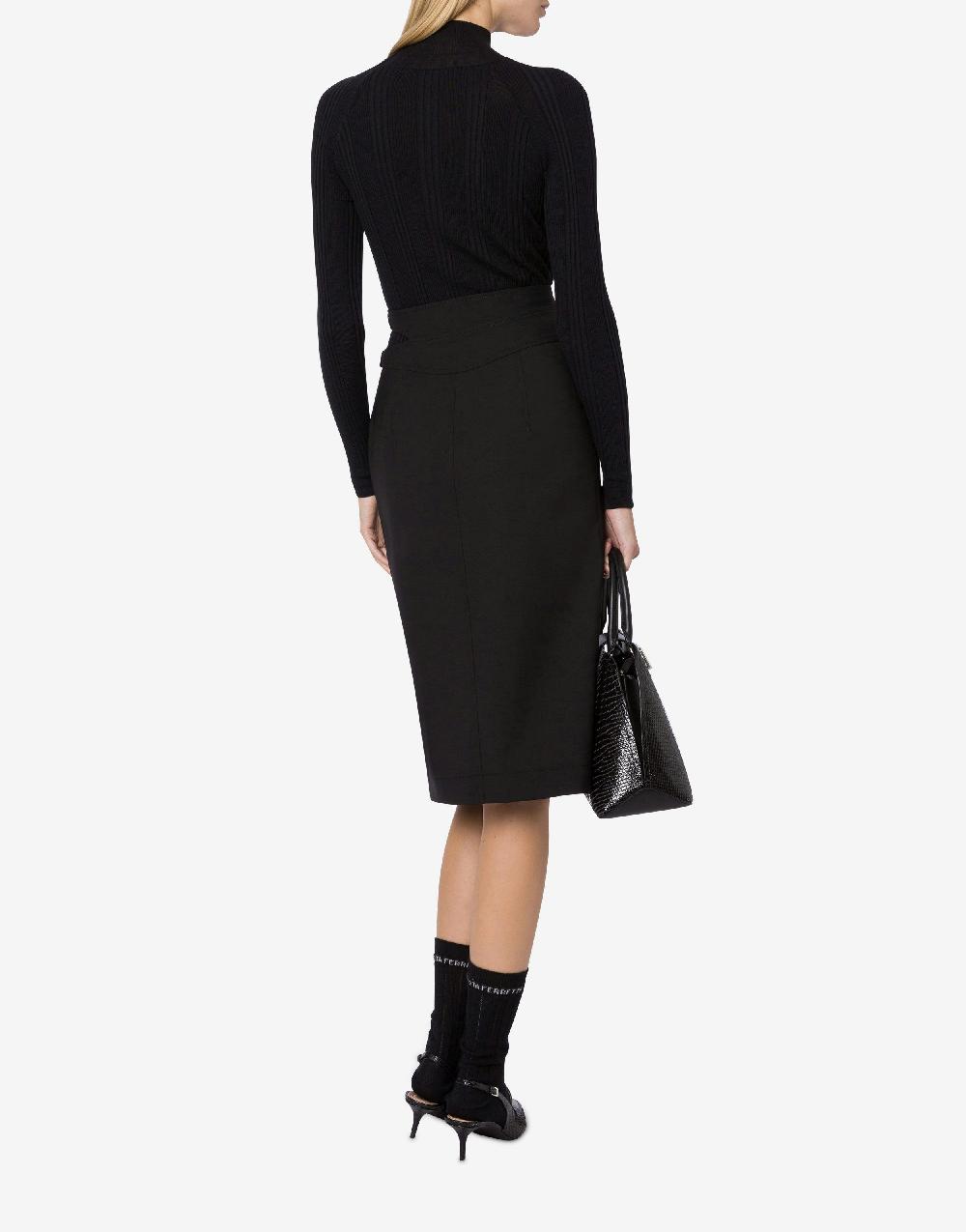 Alberta Ferretti Gonna midi in tela di lana stretch Qualità