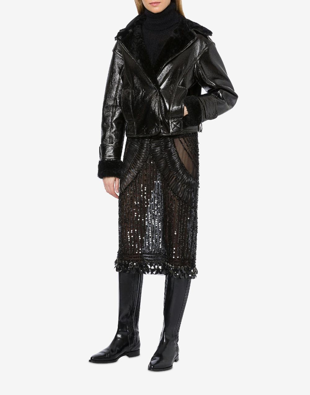 Alberta Ferretti Montone in shearling lucido reversibile Vendita