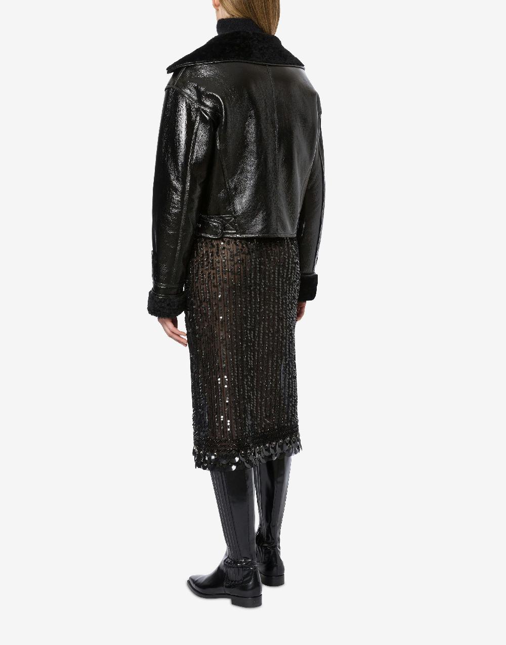 Alberta Ferretti Montone in shearling lucido reversibile Vendita