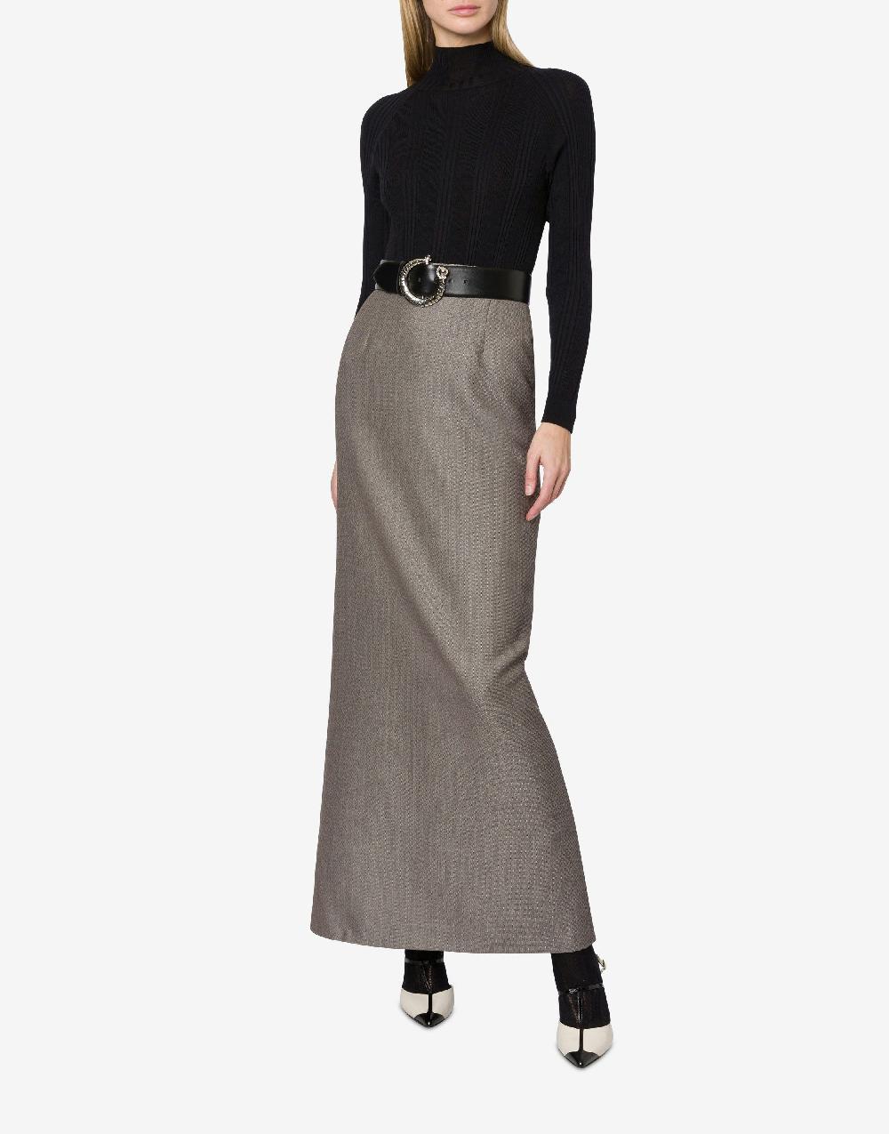 Alberta Ferretti Gonna lunga in tweed di lana Negozi Online