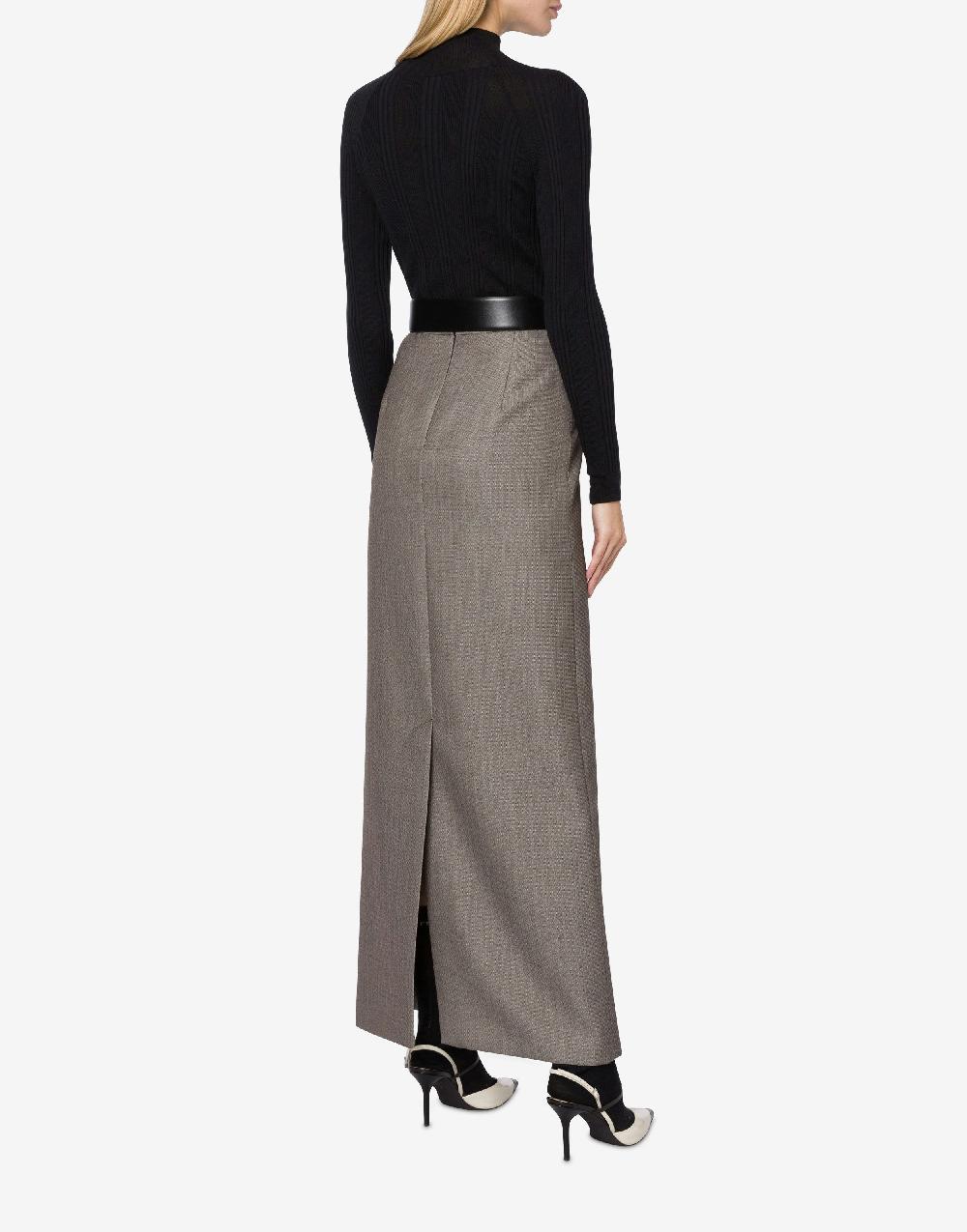Alberta Ferretti Gonna lunga in tweed di lana Negozi Online