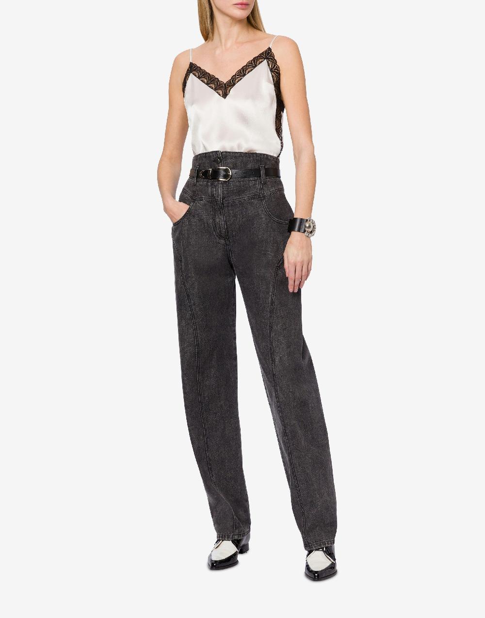 Alberta Ferretti Top in raso con pizzo Fino Al -60%