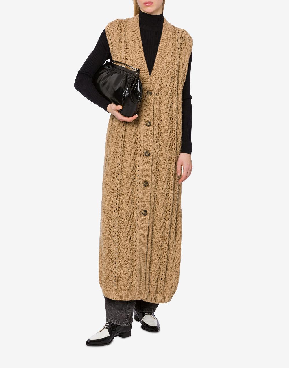Alberta Ferretti Gilet lungo in maglia di lana e cashmere Online