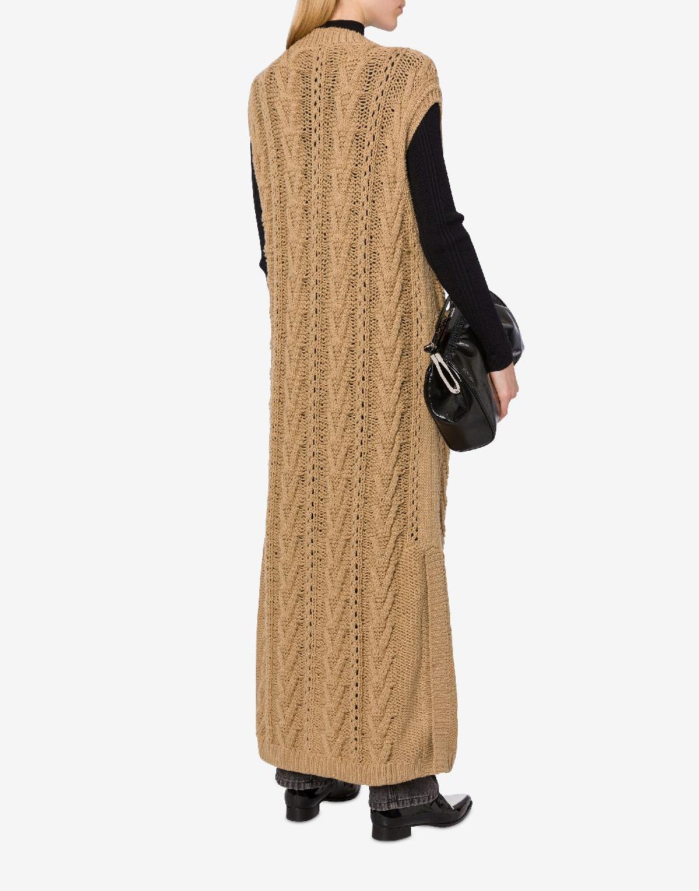 Alberta Ferretti Gilet lungo in maglia di lana e cashmere Online