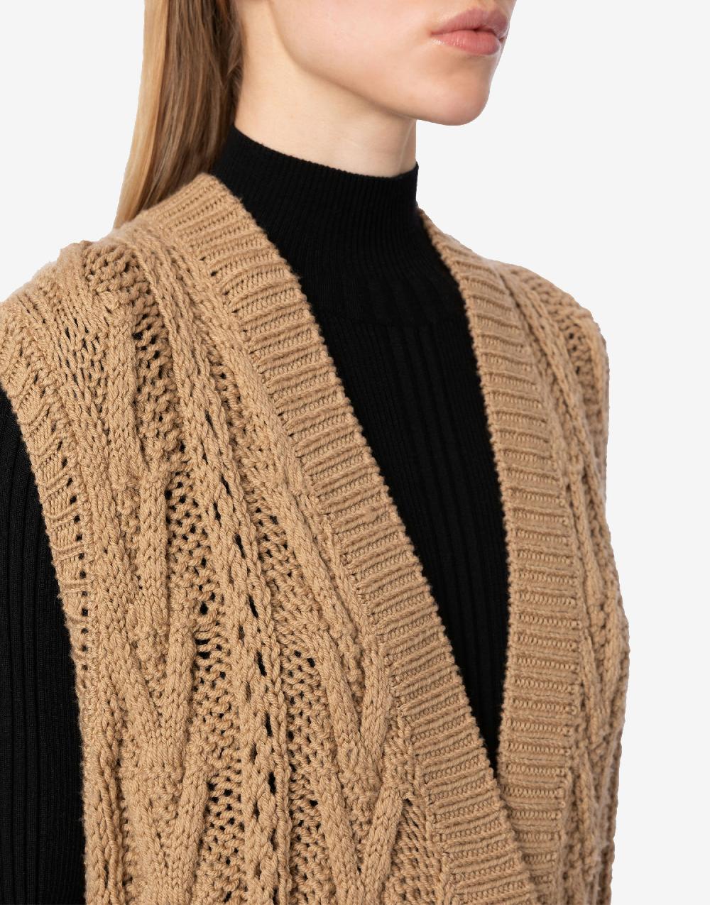 Alberta Ferretti Gilet lungo in maglia di lana e cashmere Online