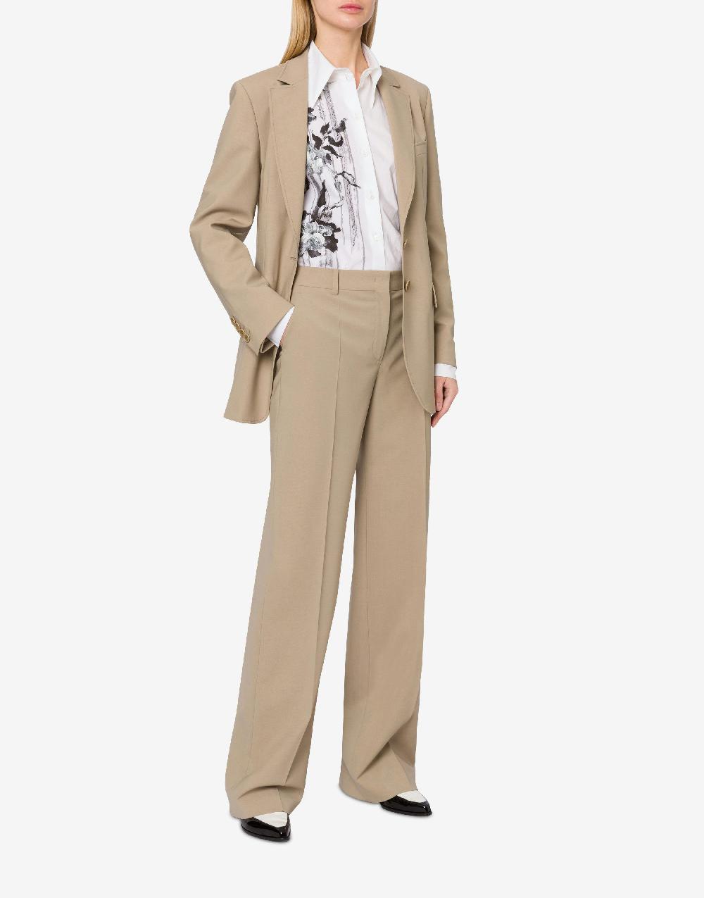 Alberta Ferretti Pantalone in tela di lana stretch Saldi