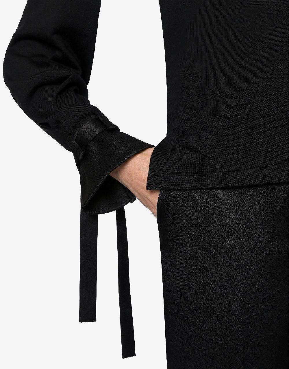 Alberta Ferretti Maglia in lana con nastri in raso Vendita Economica