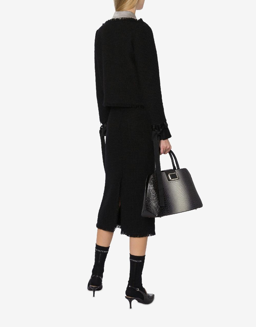 Alberta Ferretti Gonna longuette in stuoia di lana I Più Venduti