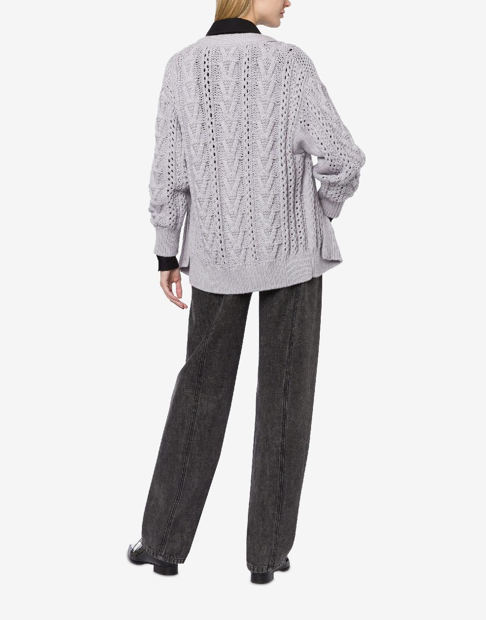 Alberta Ferretti Cardigan oversize in lana Nuova