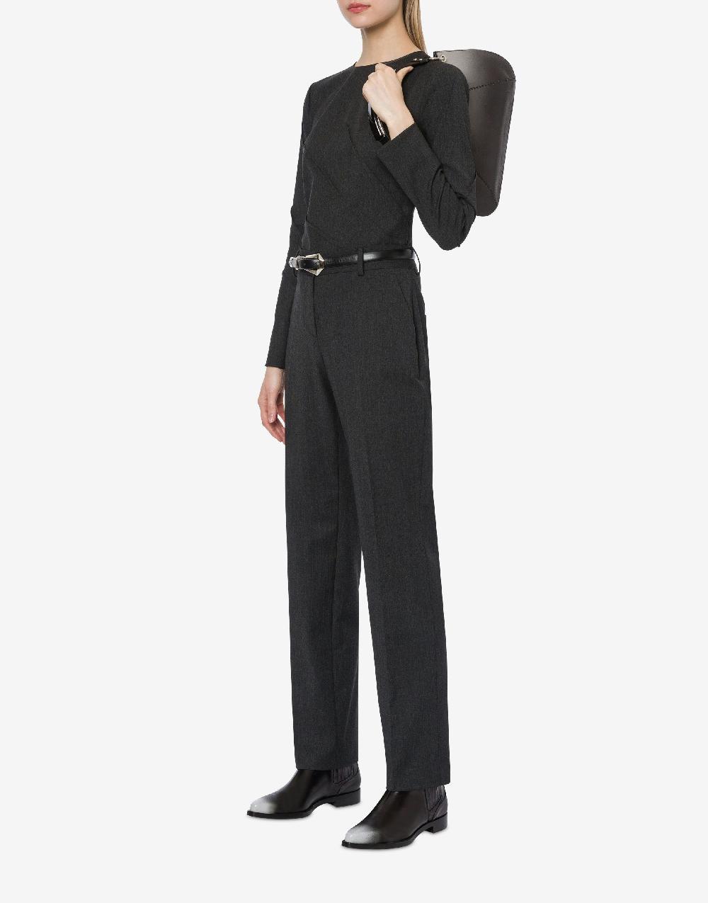 Alberta Ferretti Pantalone in twill di lana stretch Italia