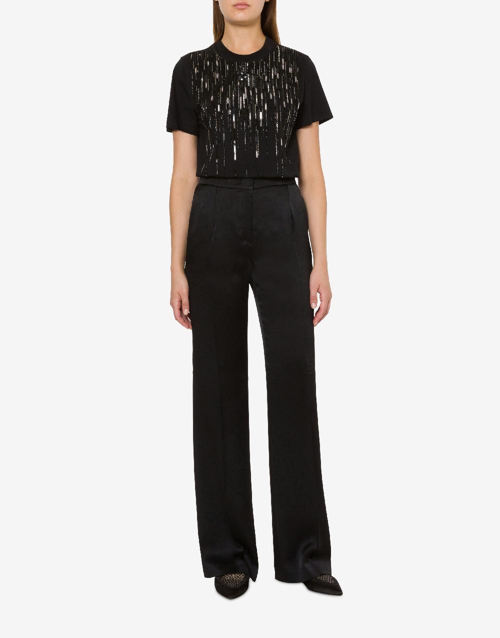 Alberta Ferretti T-shirt con perline e paillettes degradé In Linea