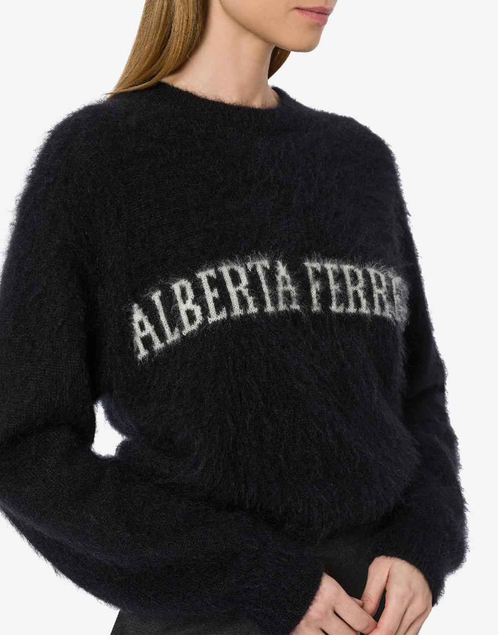 Alberta Ferretti Maglione in mohair superkid con logo Qualità