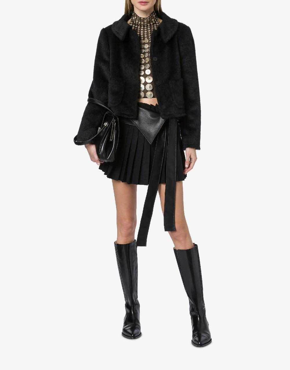 Alberta Ferretti Giacca corta in alpaca Comprare a buon mercato