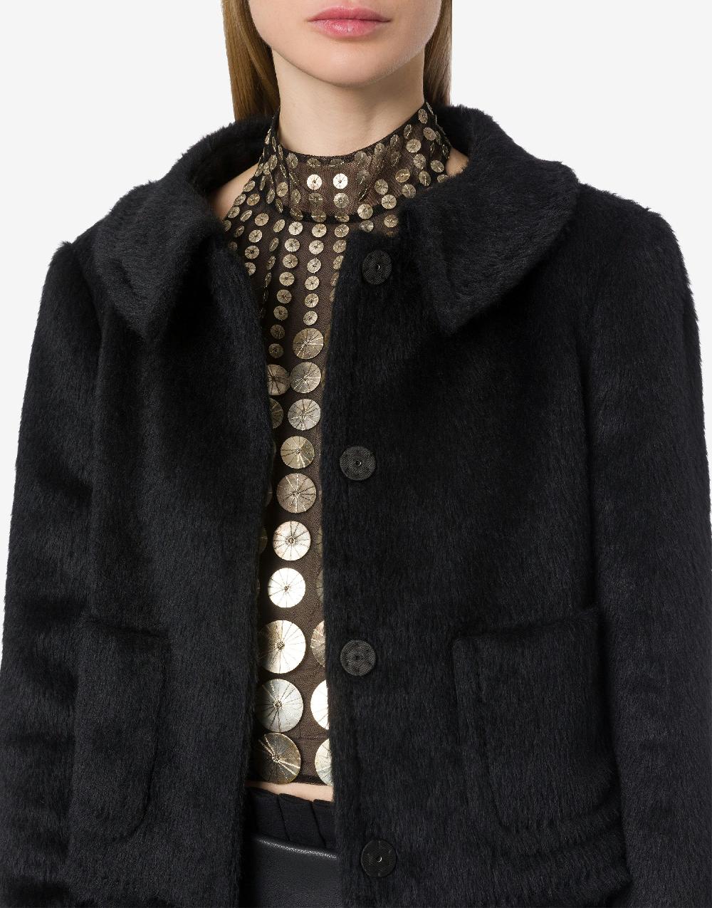 Alberta Ferretti Giacca corta in alpaca Comprare a buon mercato