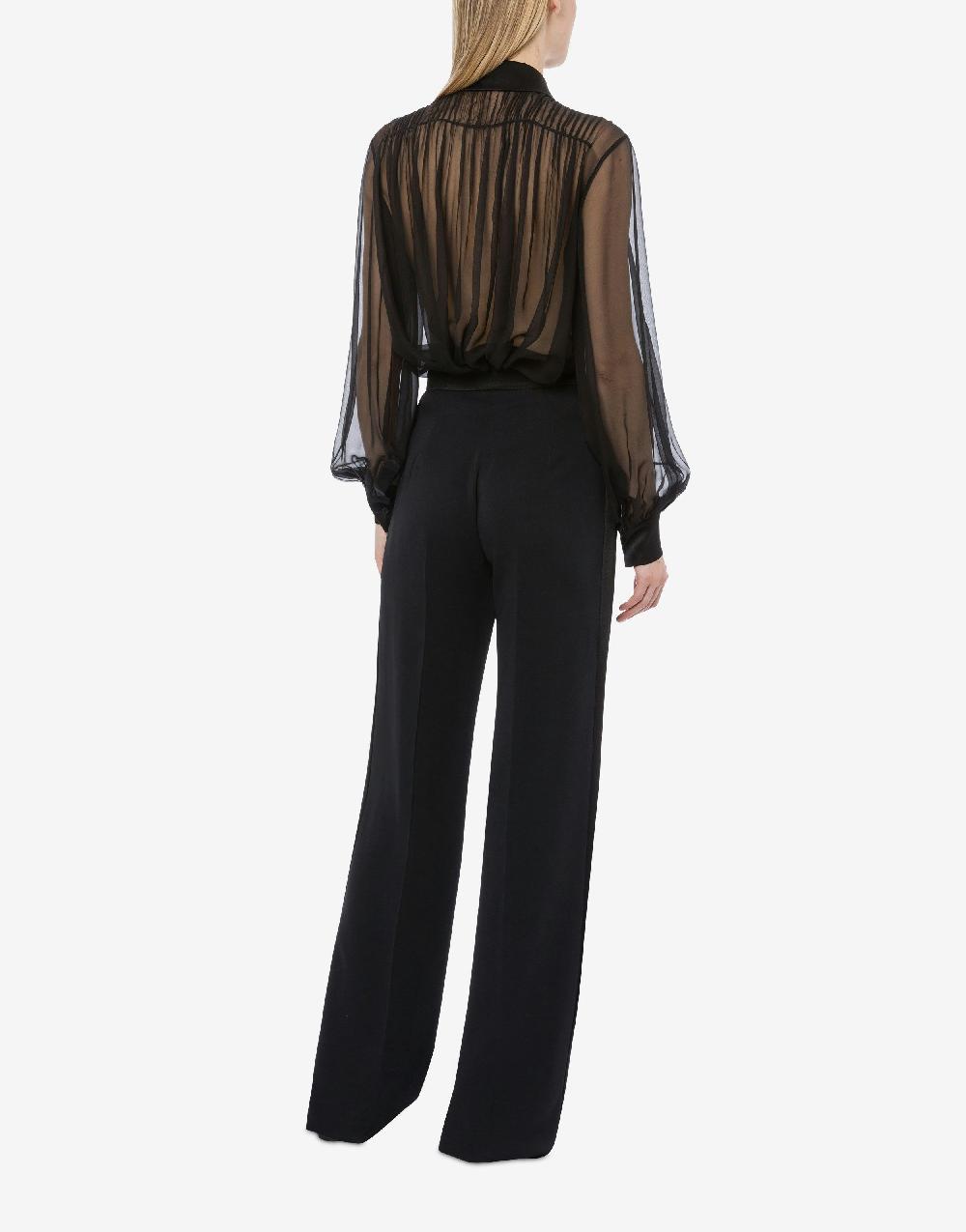 Alberta Ferretti Pantalone in cady stretch con dettagli in raso Pezzi Unici