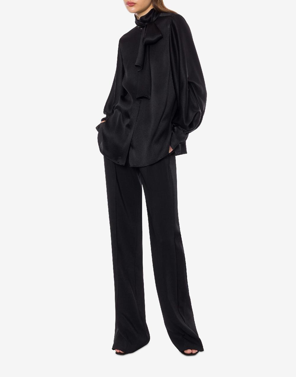 Alberta Ferretti Camicia in raso con collo lavallière Soddisfazione Garantita