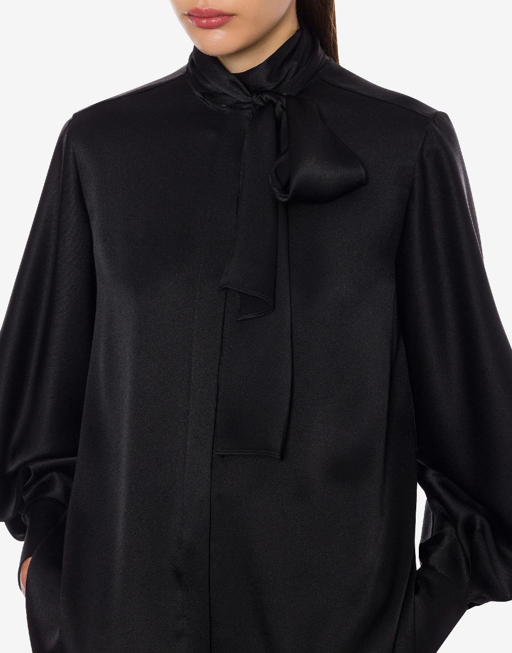 Alberta Ferretti Camicia in raso con collo lavallière Soddisfazione Garantita