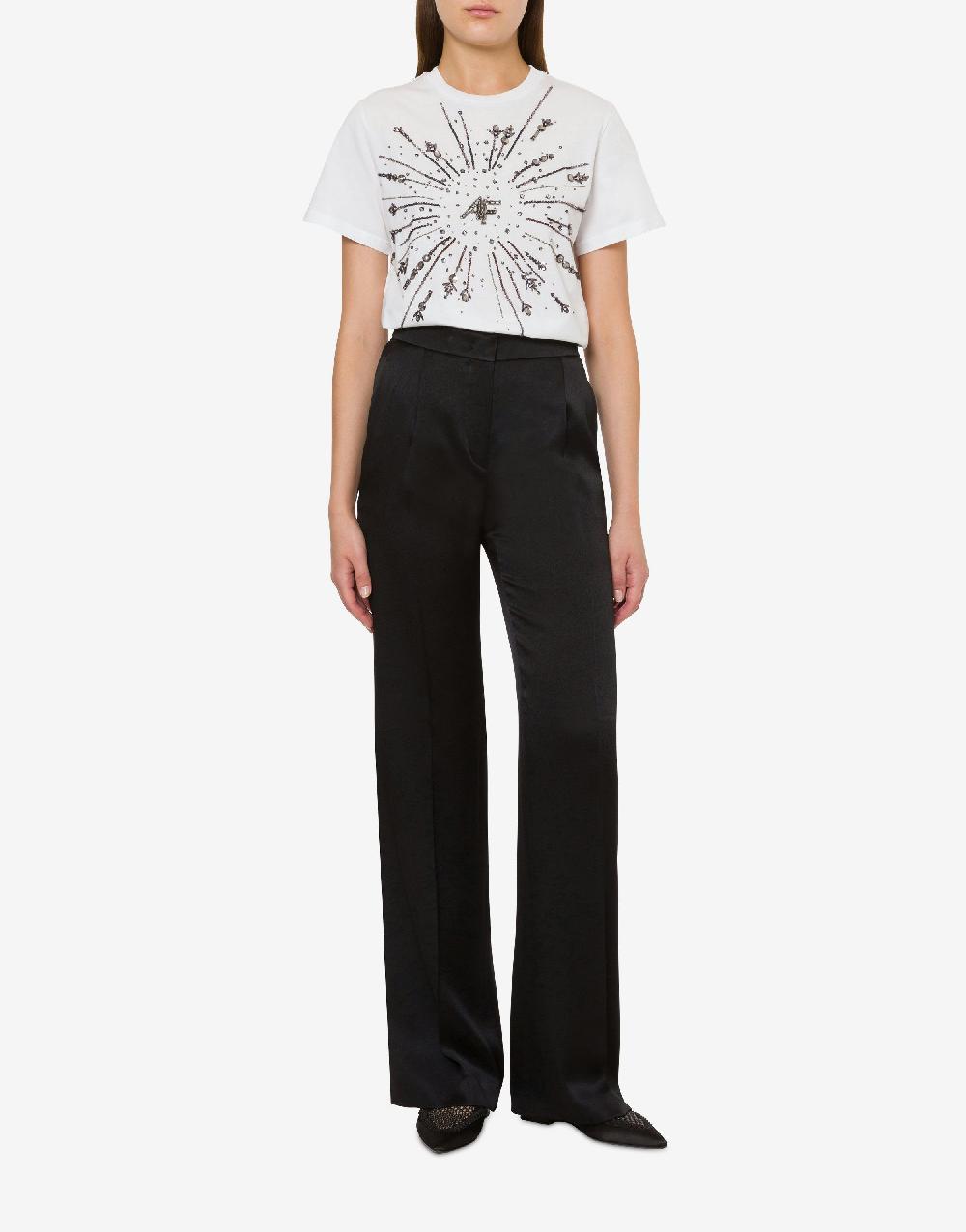 Alberta Ferretti T-shirt in jersey organico con ricamo Consegna Veloce