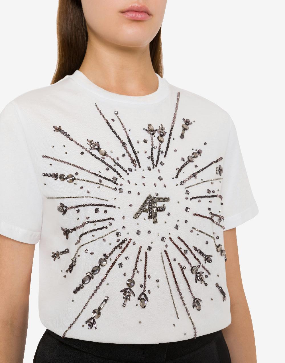 Alberta Ferretti T-shirt in jersey organico con ricamo Consegna Veloce