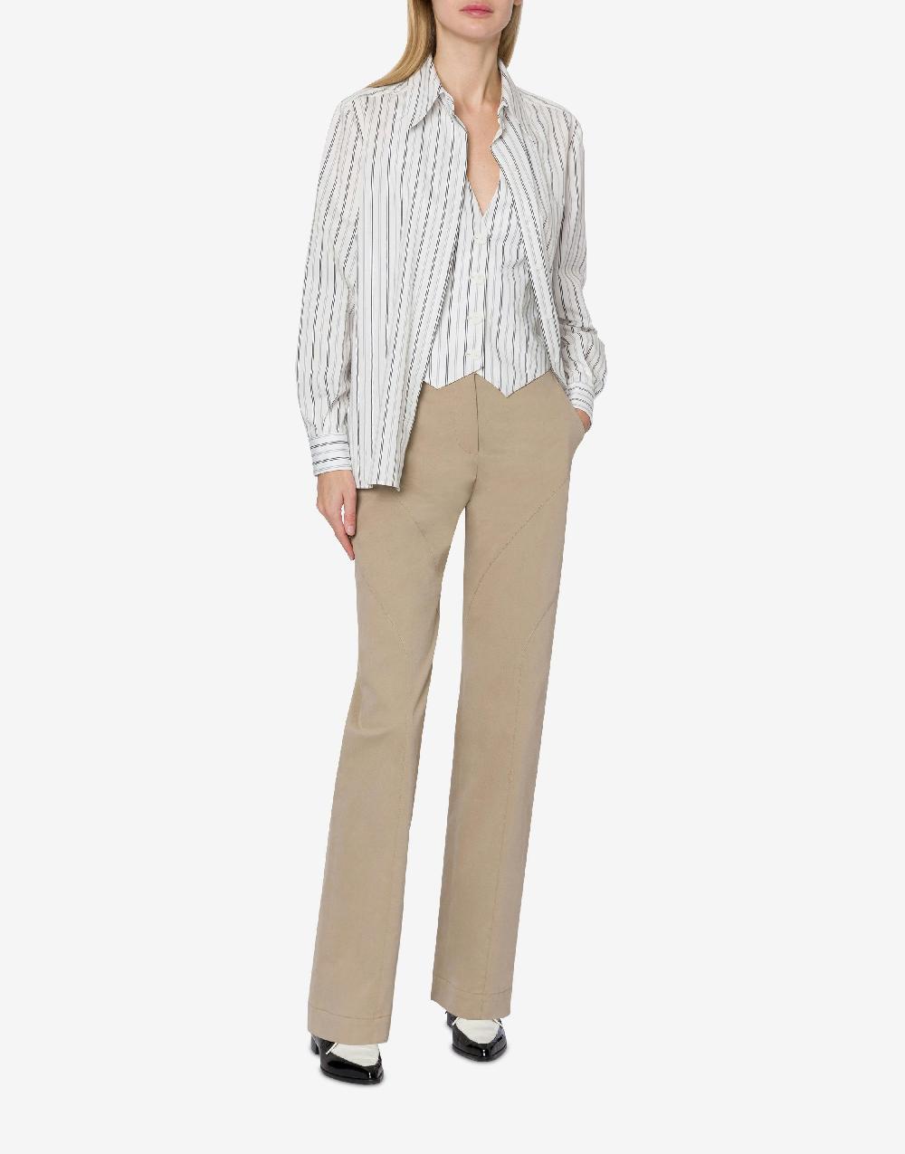 Alberta Ferretti Pantalone in gabardina di cotone stretch Promozione Limitata