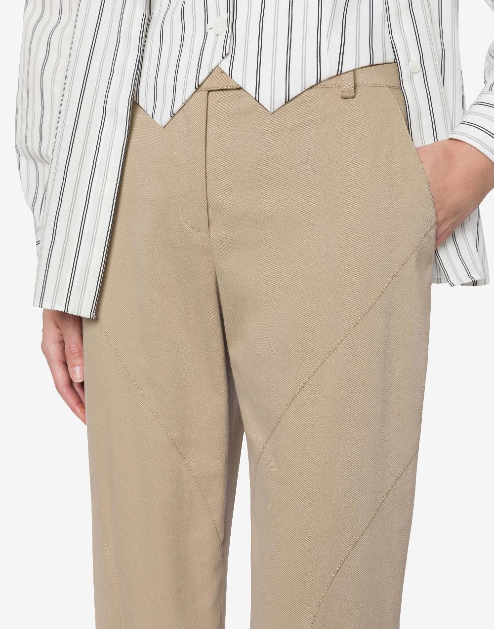 Alberta Ferretti Pantalone in gabardina di cotone stretch Promozione Limitata