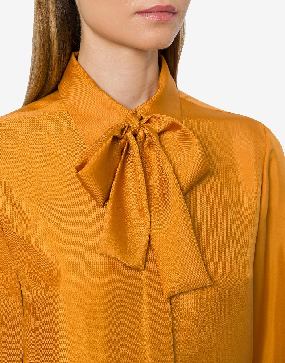 Alberta Ferretti Camicia in twill di seta con sciarpina Fino Al -60%