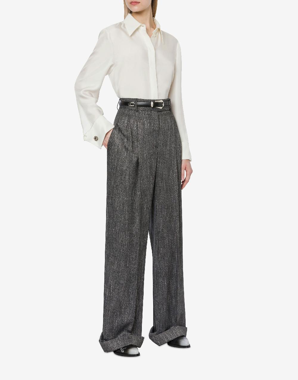 Alberta Ferretti Camicia in twill di seta con bottoni gioiello Prezzo Ridotto