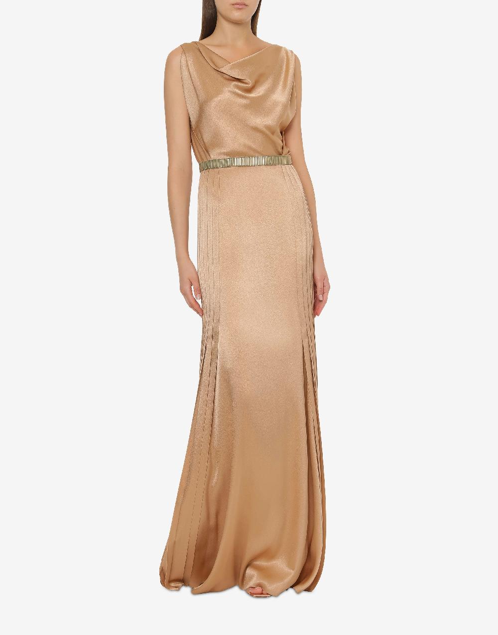 Alberta Ferretti Abito in raso con plissé Cocktail Novità