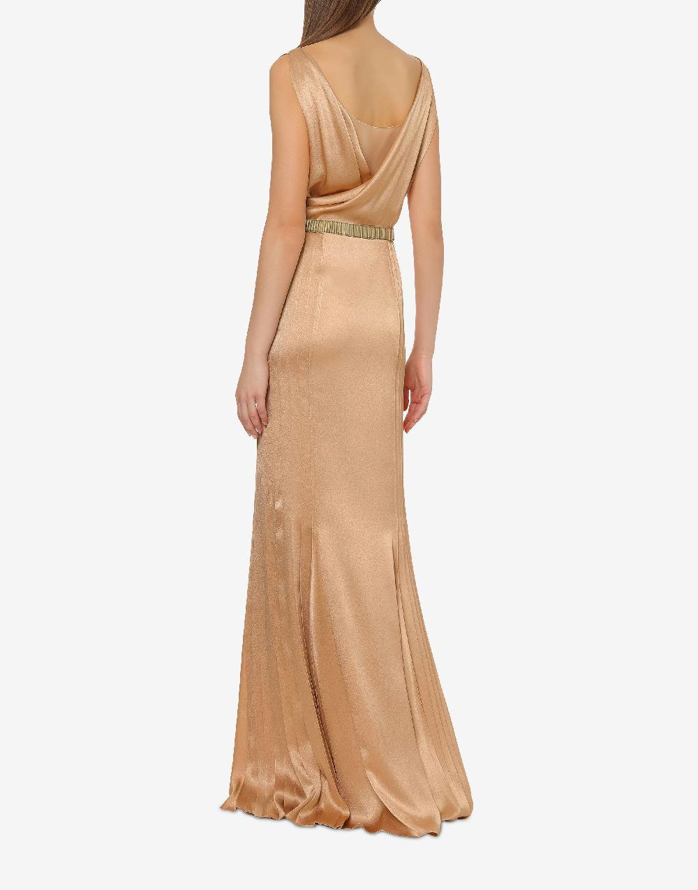 Alberta Ferretti Abito in raso con plissé Cocktail Novità