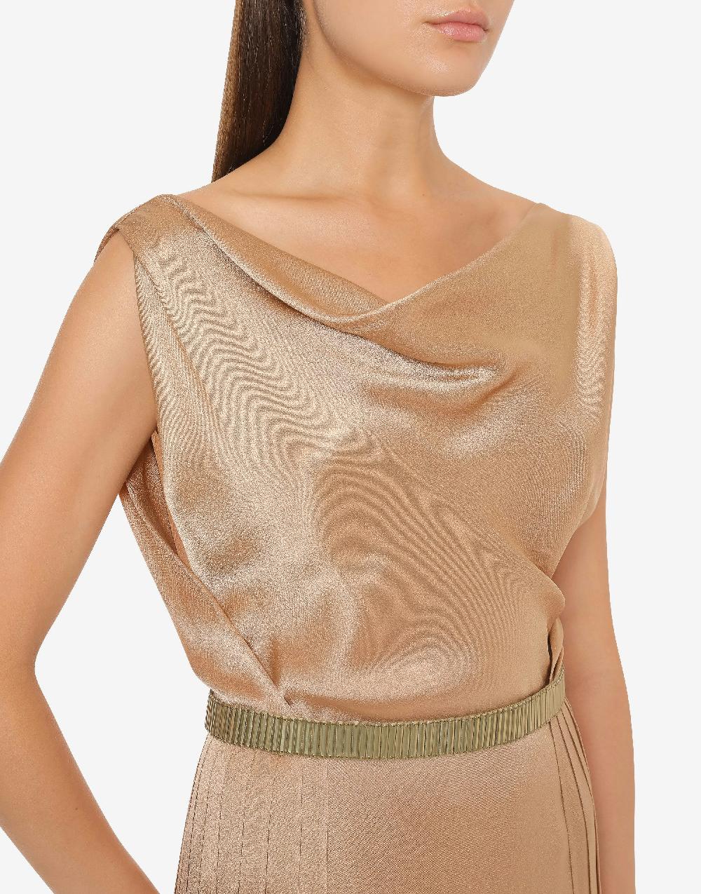 Alberta Ferretti Abito in raso con plissé Cocktail Novità