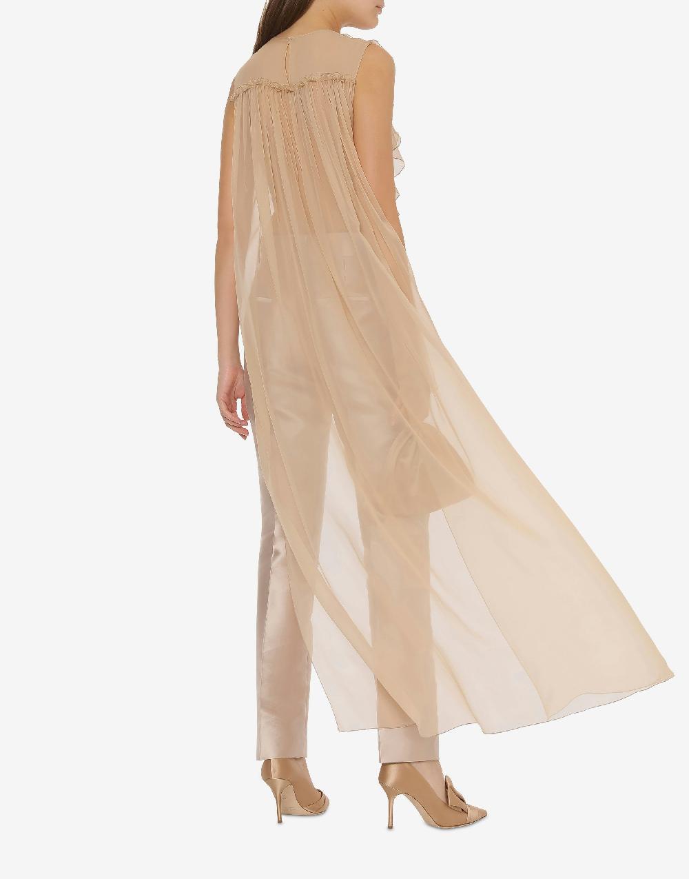Alberta Ferretti Blusa in chiffon organico con ruches Presa