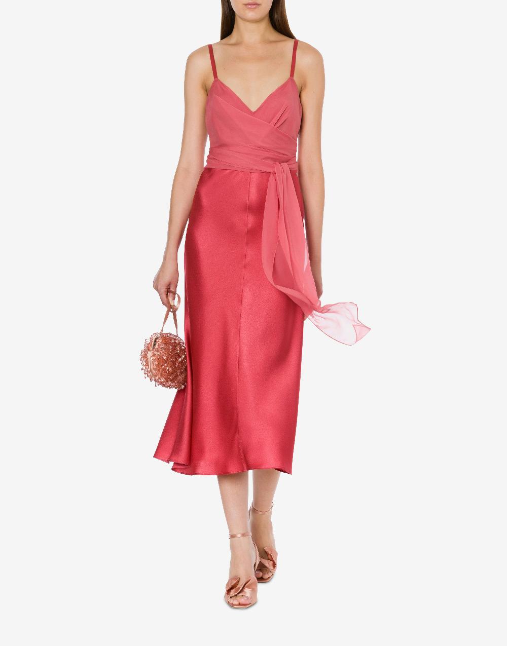 Alberta Ferretti Abito longuette in raso Sconto