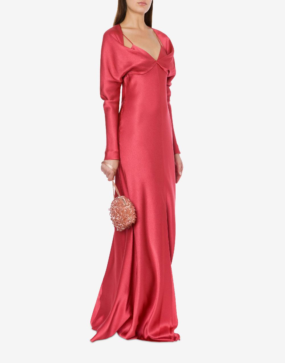 Alberta Ferretti Abito lungo in raso Cocktail Offerta