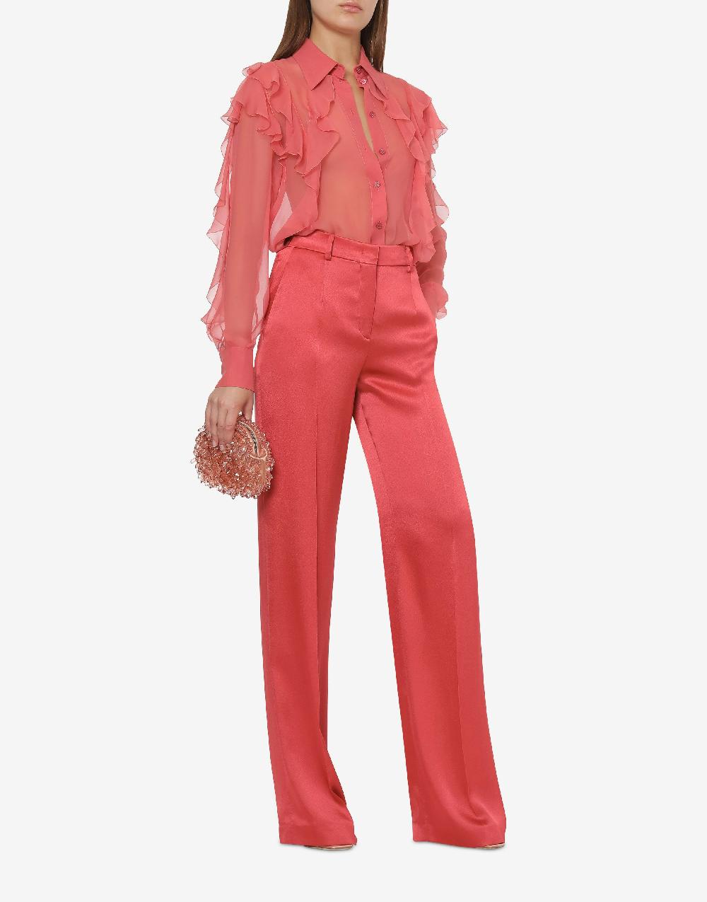 Alberta Ferretti Pantalone in raso Cocktail In Vendita